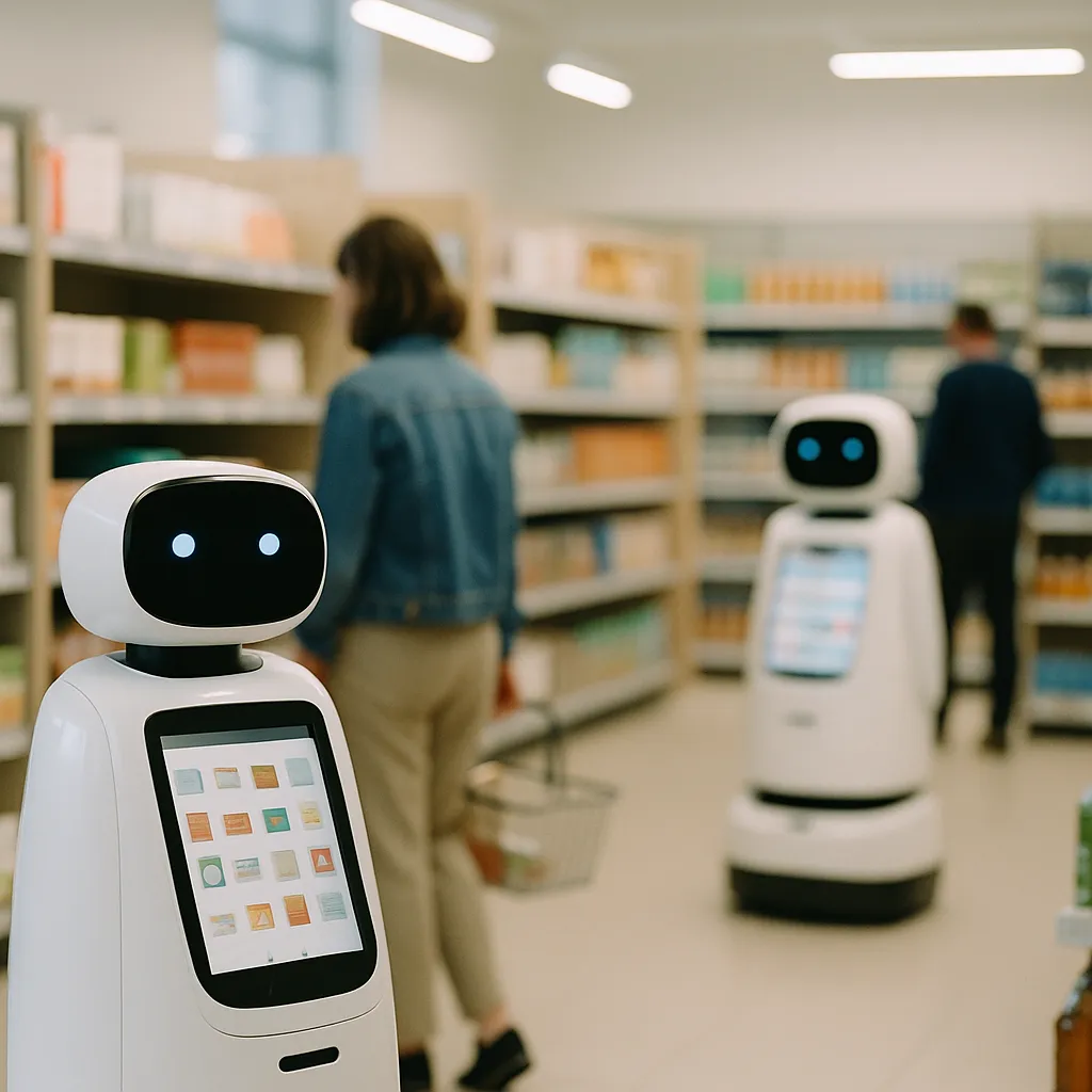 A retail store featuring robots, shelves, related to Inside the Real AI Retail Deployment: How the Technology Is 