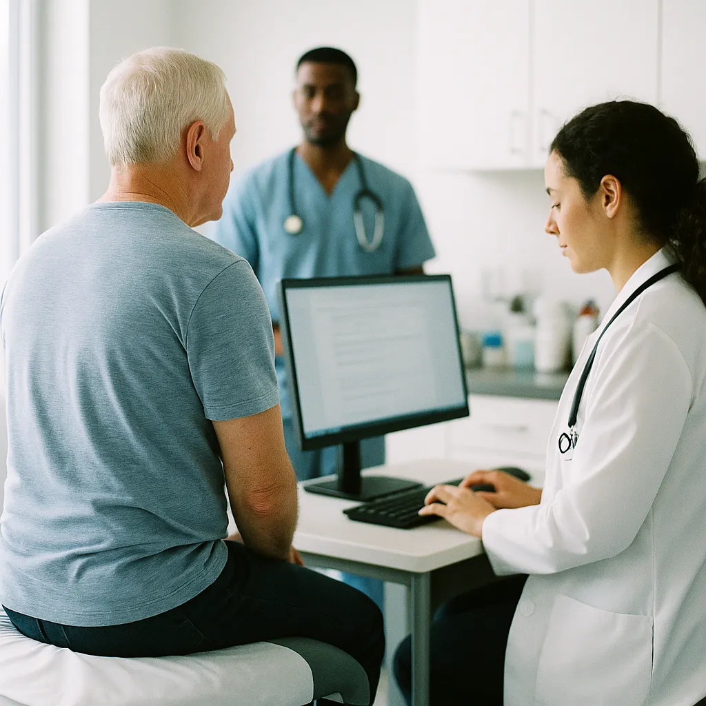 A medical facility featuring patient, related to AI Scribes Cut EHR Charting Time by 16 Minutes Per Visit, JA