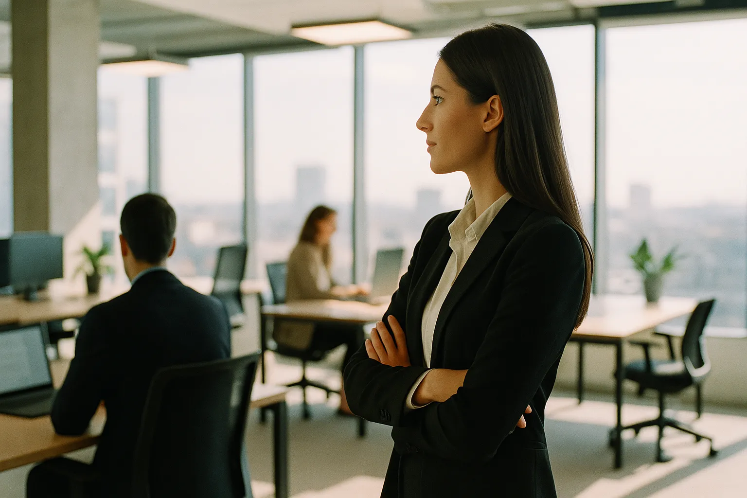 Scene in a modern corporate office