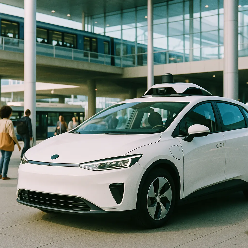 A transportation hub featuring Vehicle, vehicle, related to Autonomous Vehicle Startup Funding Triples to Record $21.4 B