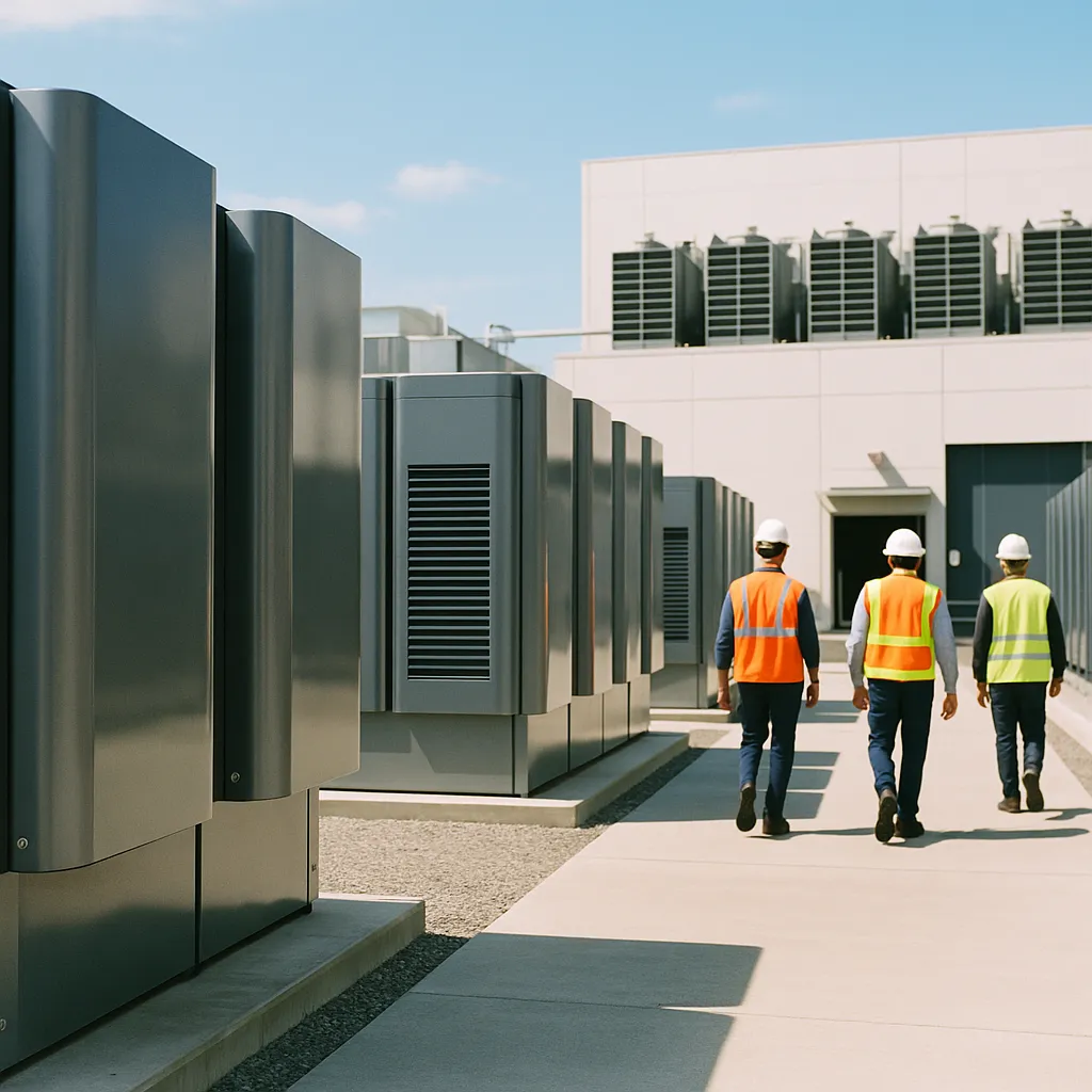 A data center featuring fuel cells, data centers, related to Bloom Energy and Oracle Are Building On-Site AI Power Plants