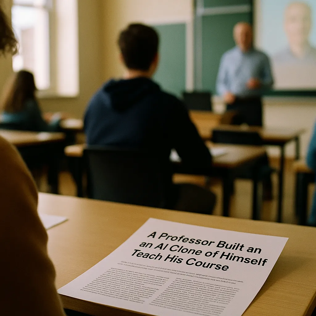 A university classroom featuring document, related to A Professor Built an AI Clone of Himself to Teach His Course