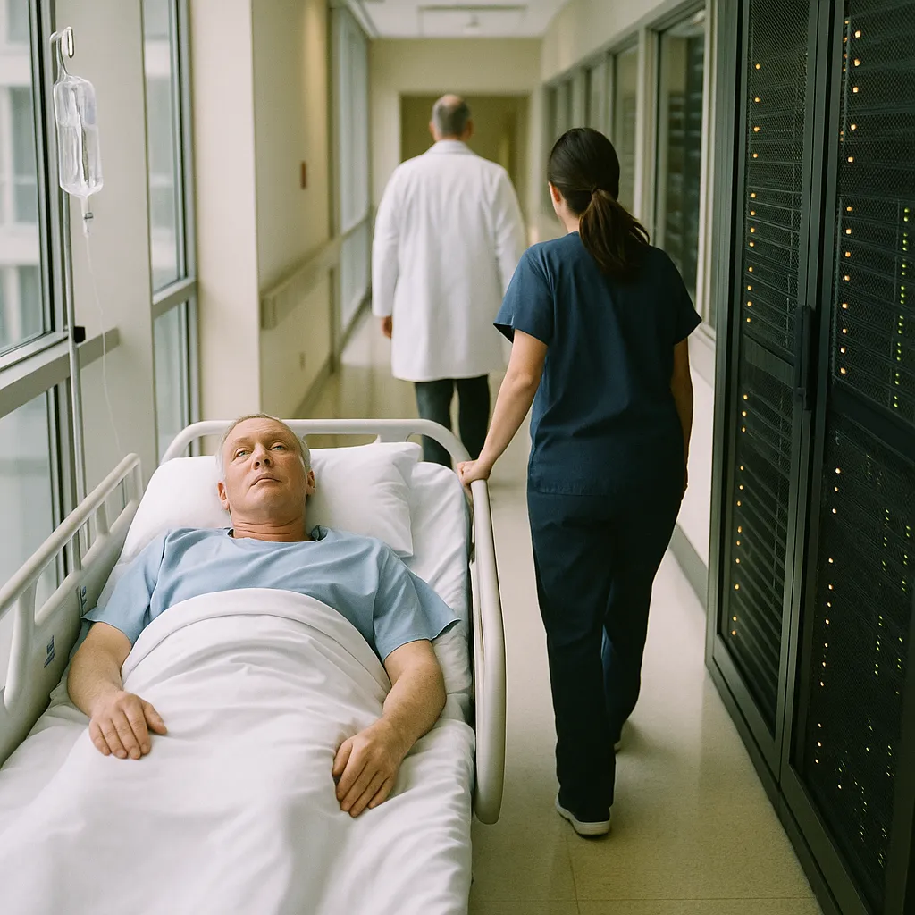 A hospital featuring patient, Data centers, related to Daily AI Briefing — 2026-04-29 from an unusual angle or perspective