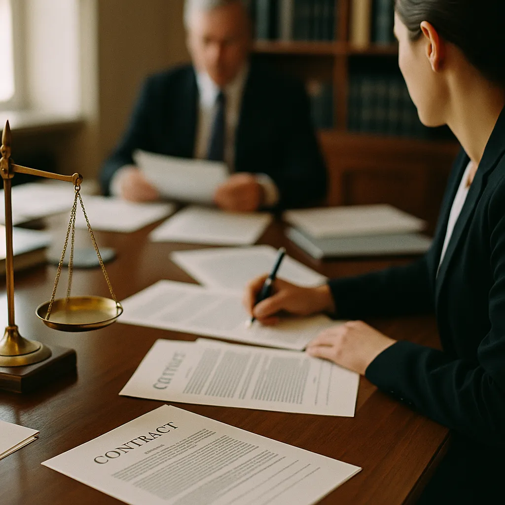 A law office featuring contracts, documents, related to Federal Judge Rules Woman's an AI assistant Chats Are Protec