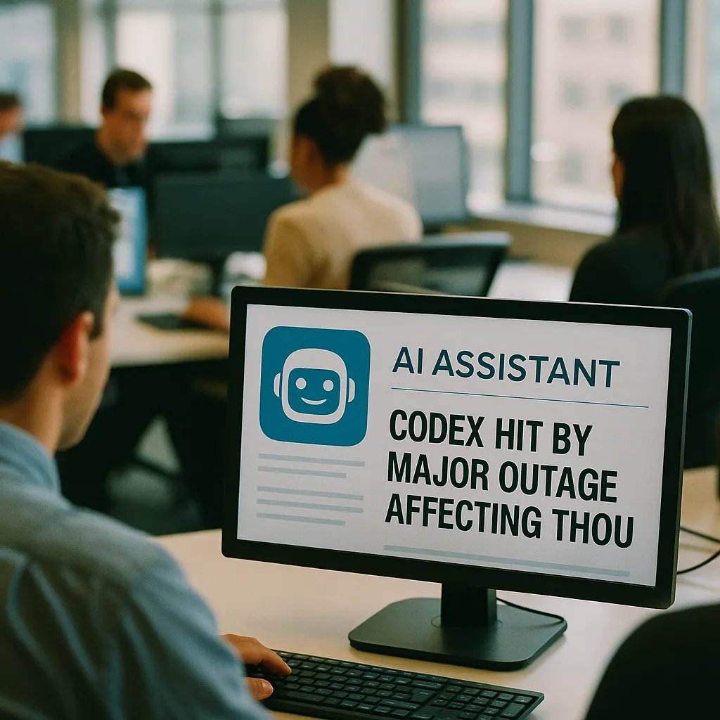 A newsroom featuring interface, related to an AI assistant and Codex Hit by Major Outage Affecting Thou