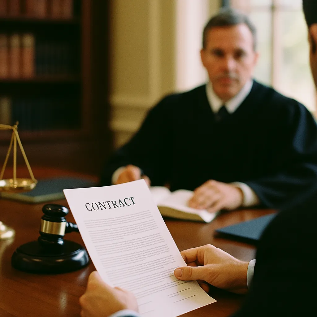 A law office featuring contract, related to Courts Are Catching AI-Hallucinated Legal Citations at a Rat