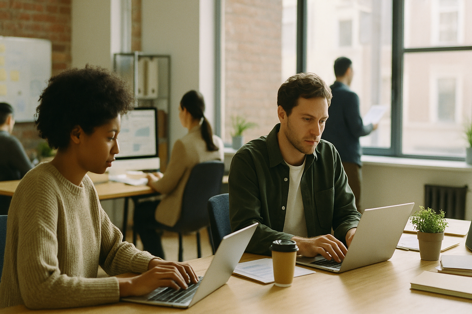 Scene in a modern workplace