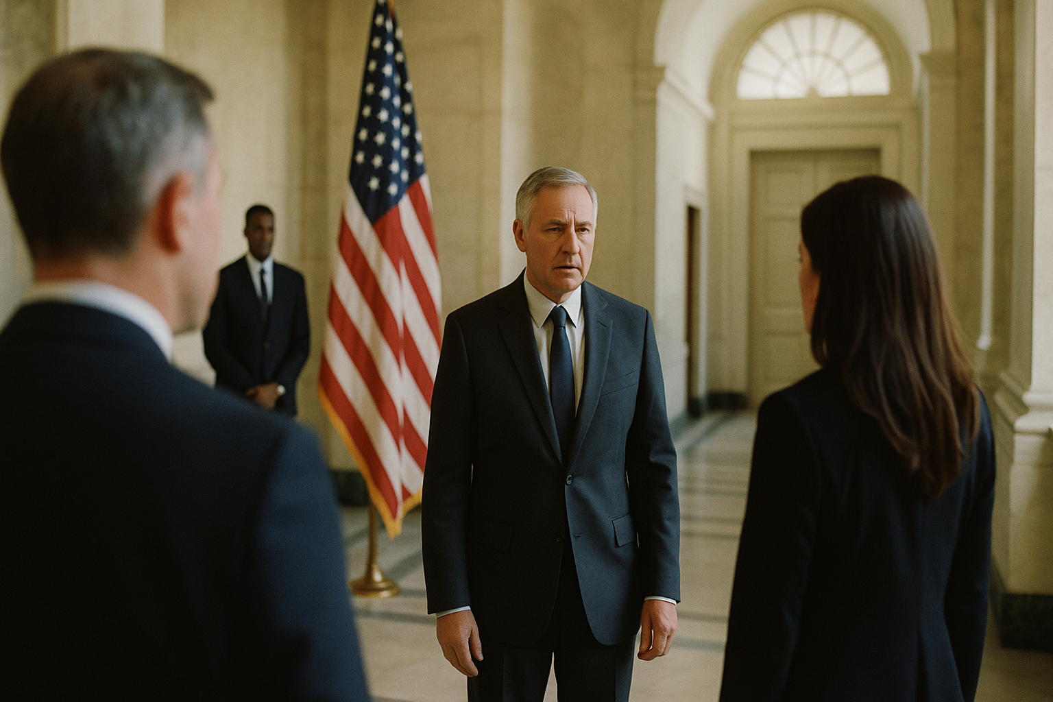 Scene in a government building interior