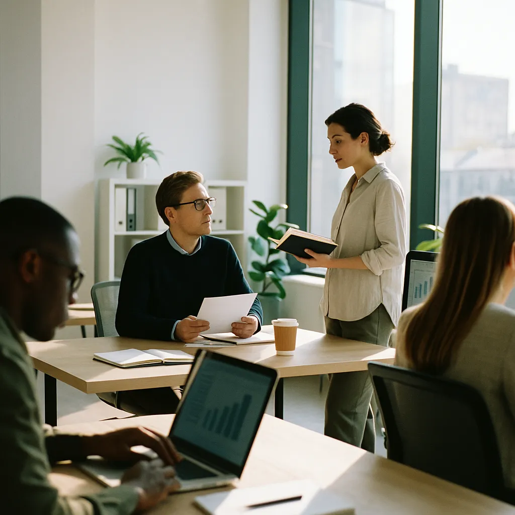 Scene in a modern workplace