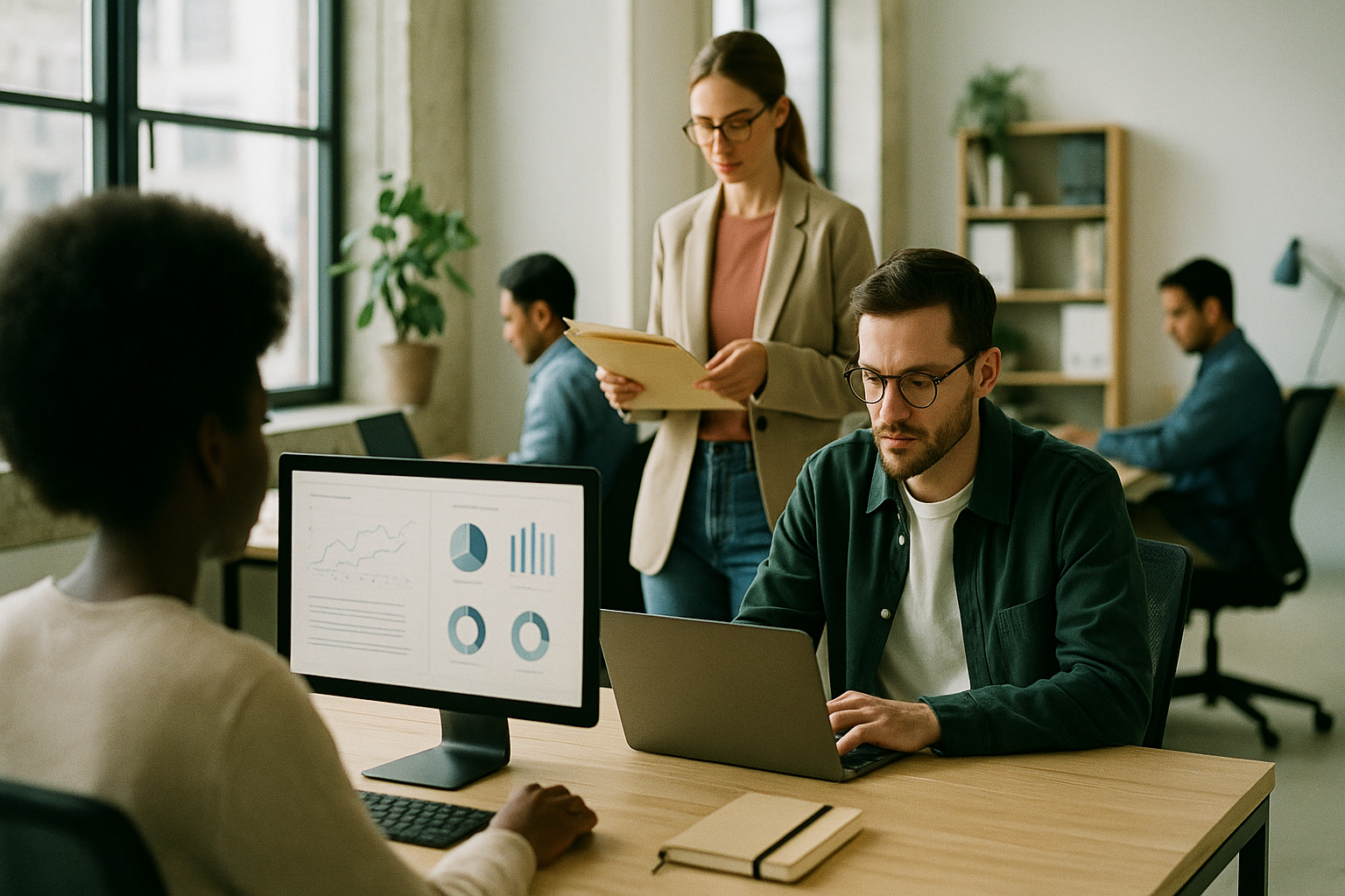 Scene in a modern workplace