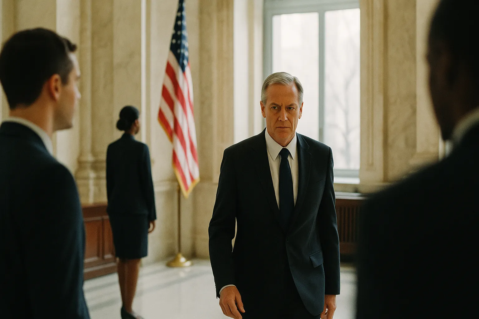 Scene in a government building interior
