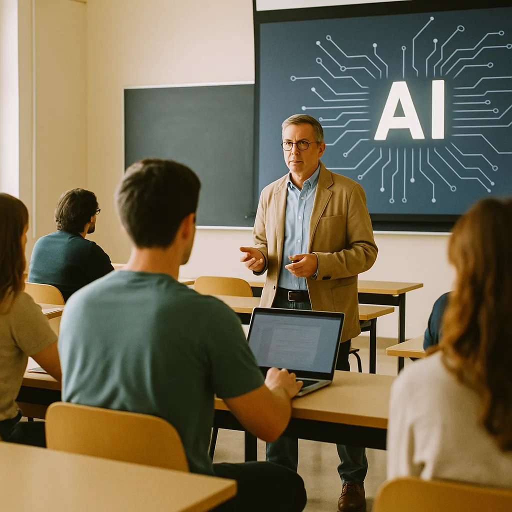 A university classroom related to Idaho Becomes First State to Enact Comprehensive K-12 AI Fra