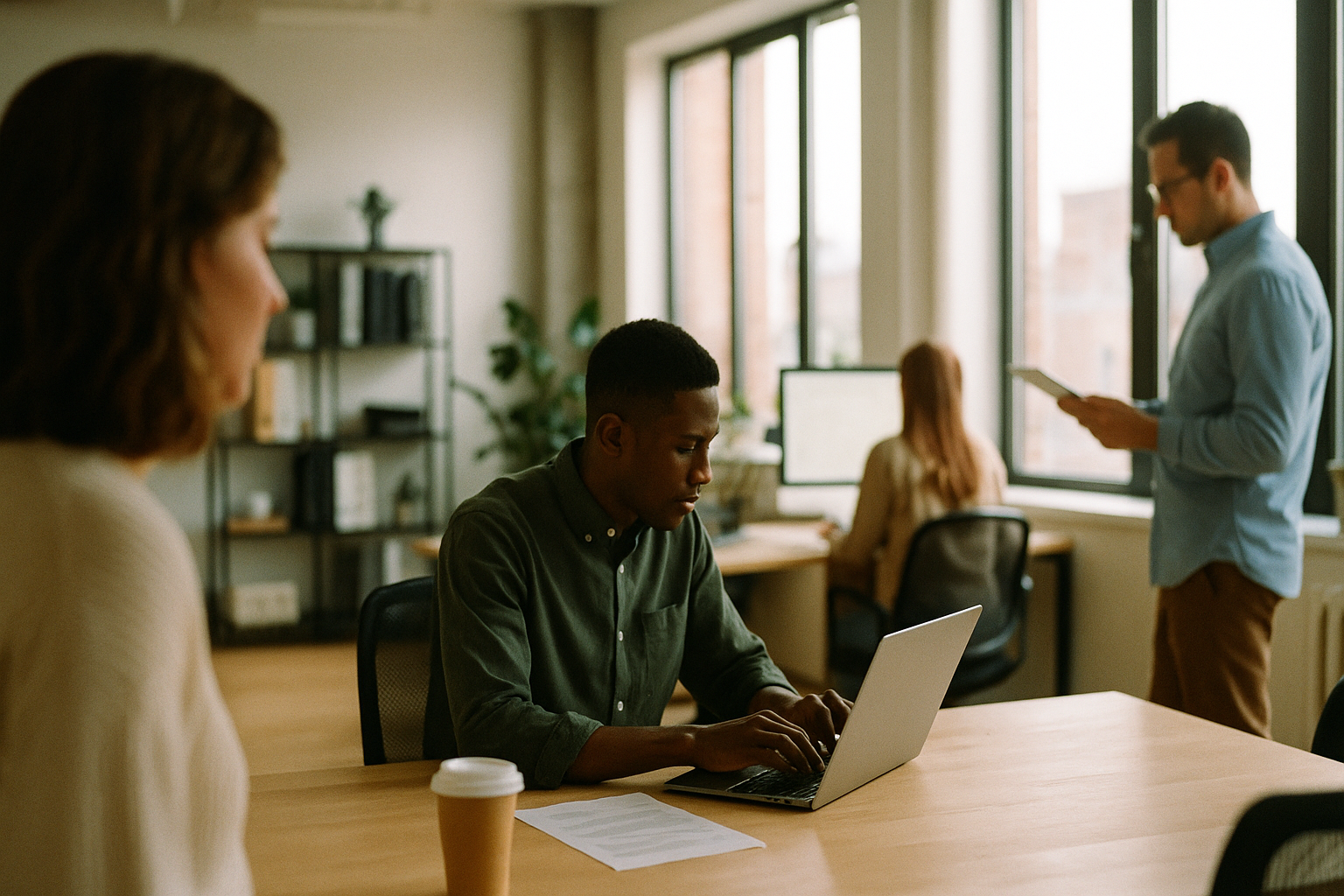 Scene in a modern workplace