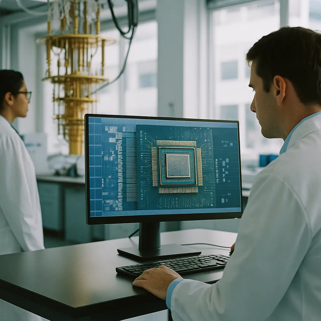 A research laboratory featuring field, monitor, related to a chip manufacturer Built Open AI Models to Solve Quantum Co