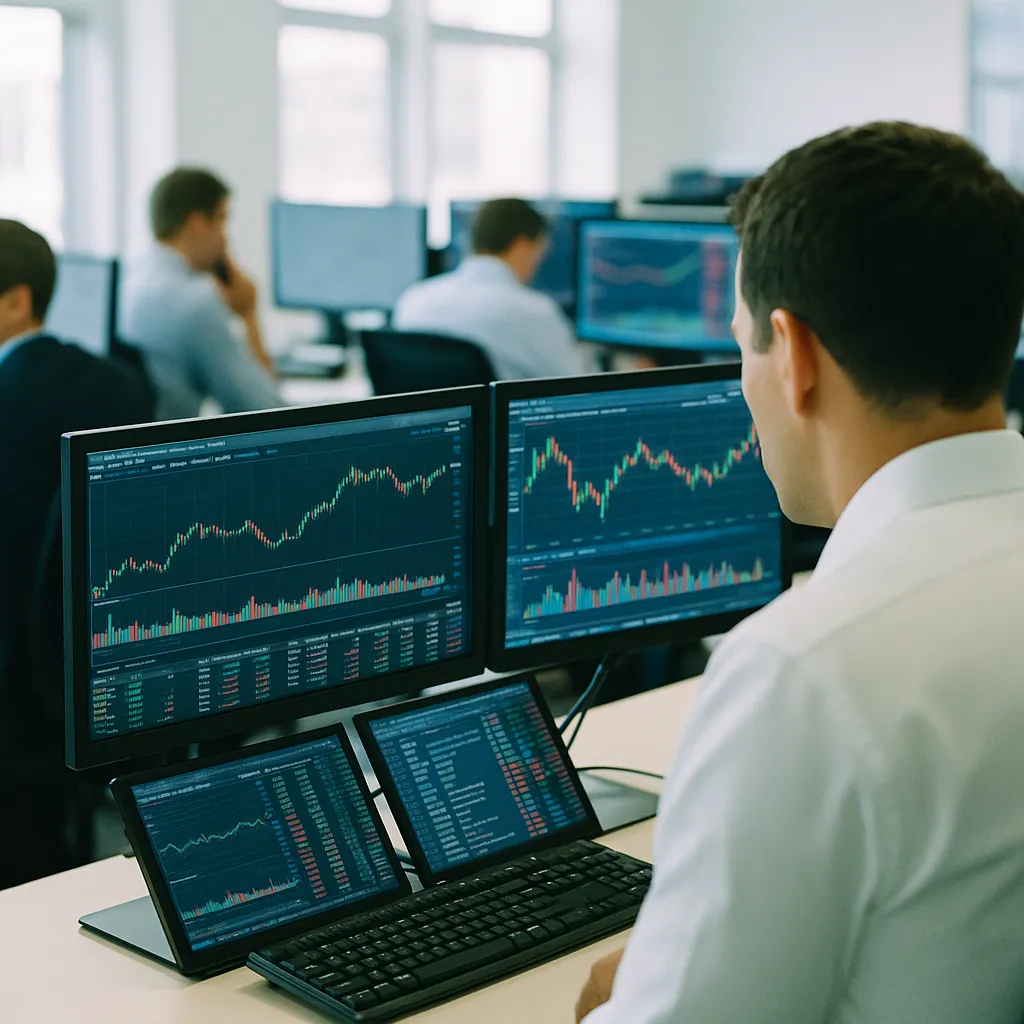 A financial trading floor related to Personal Finance AI Startup Hiro to Build Autonomous Money A