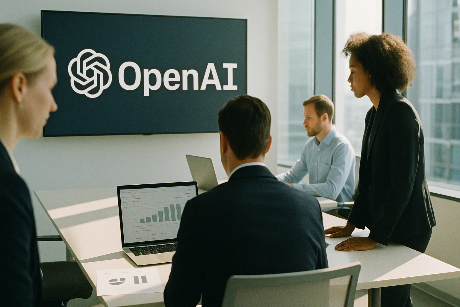 Scene featuring OpenAI, openai in a modern corporate office