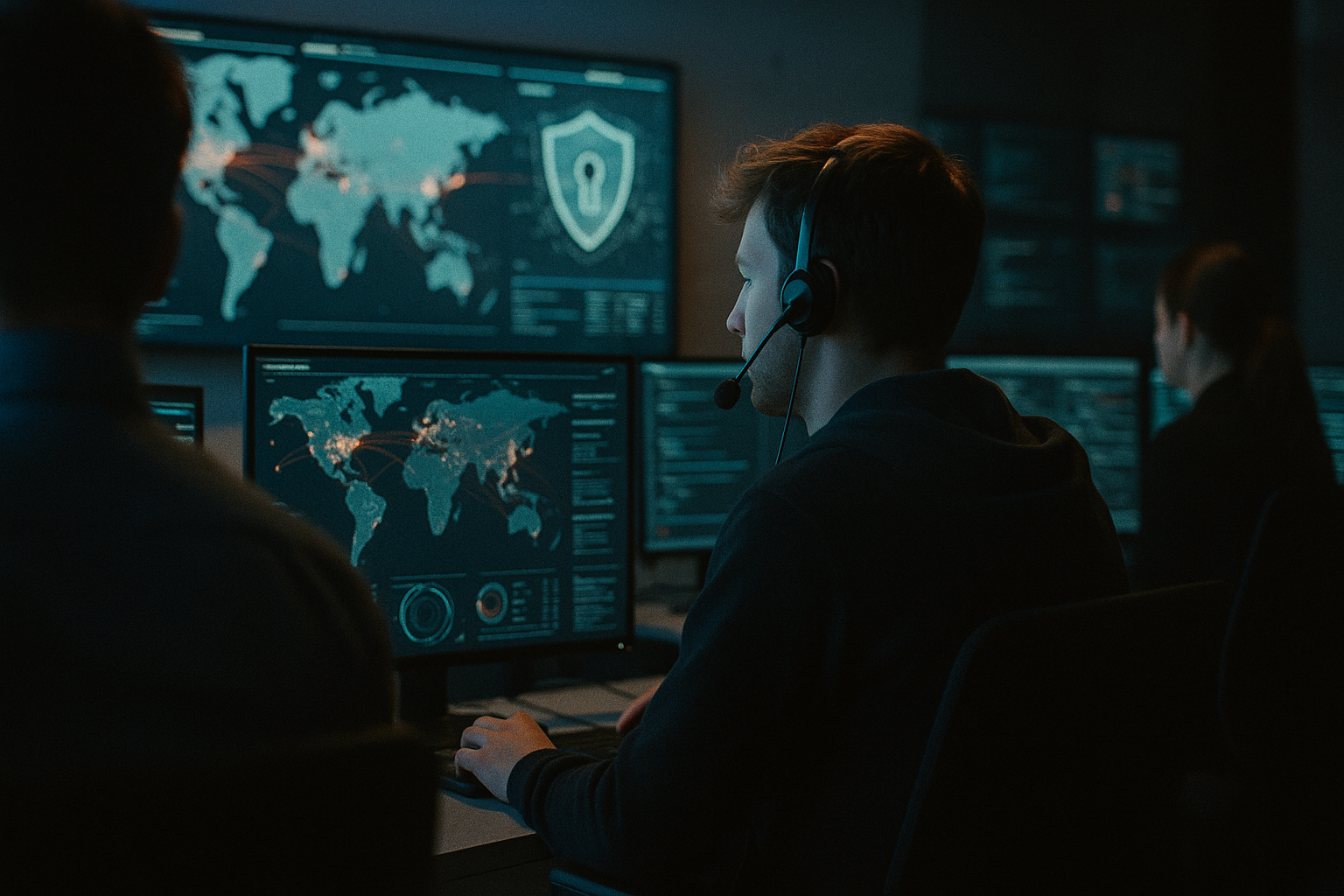 Scene in a cybersecurity operations center