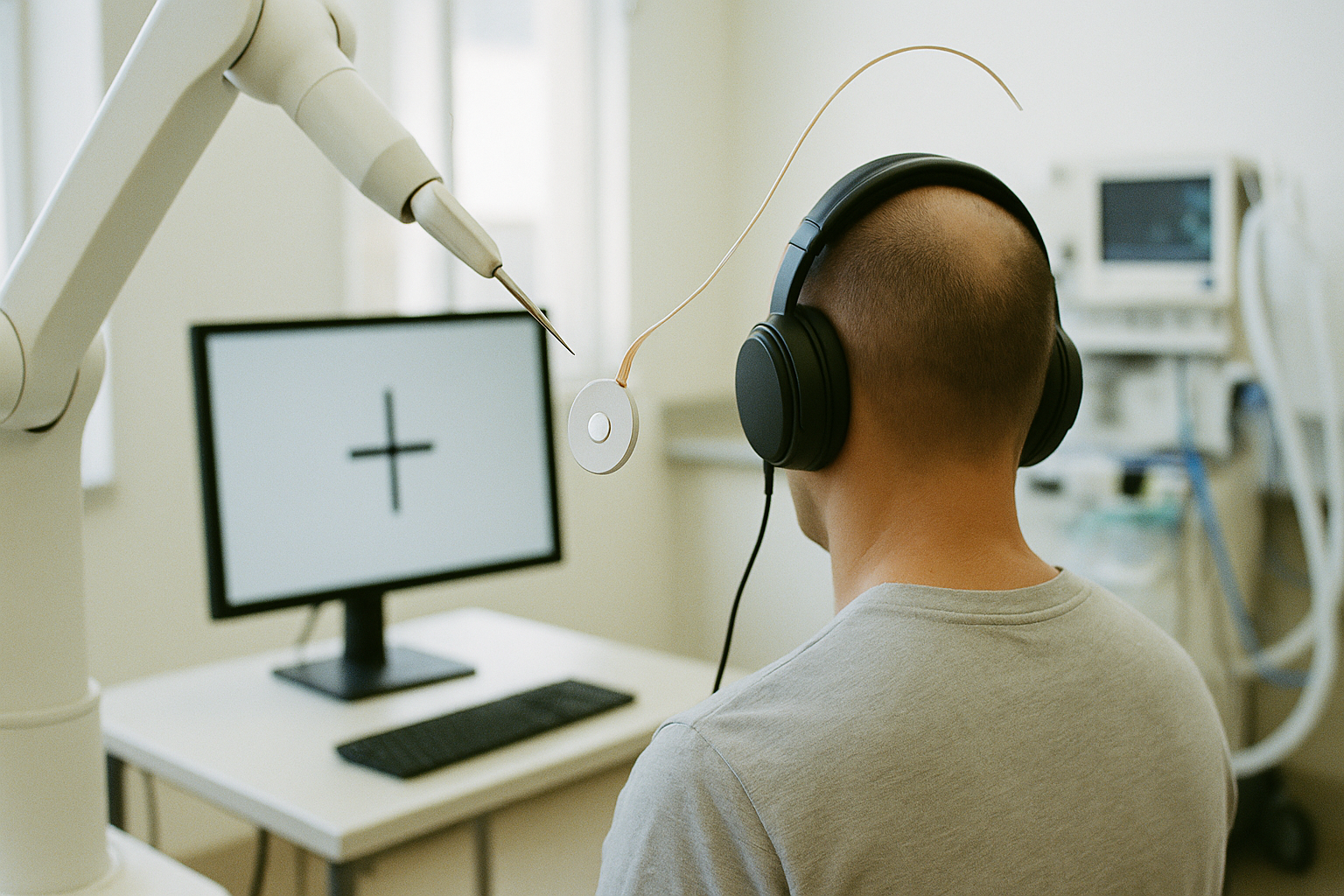 Scene featuring Sensor, sensor in a medical facility with someone testing
