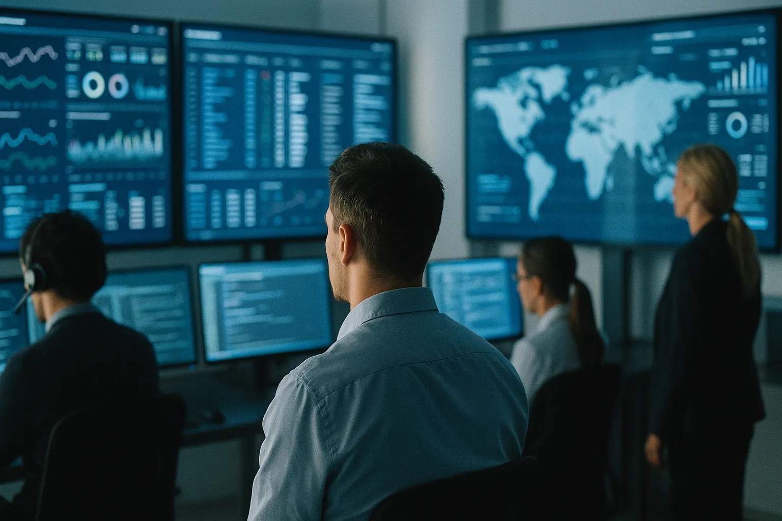 Scene in a network operations center