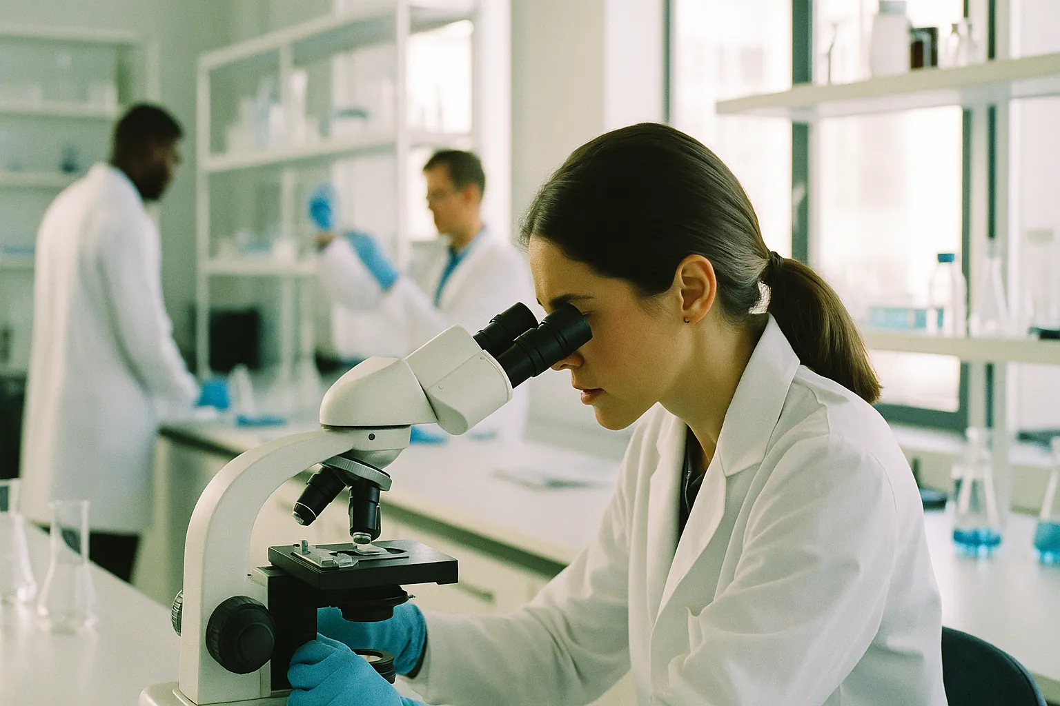 Scene in a research laboratory