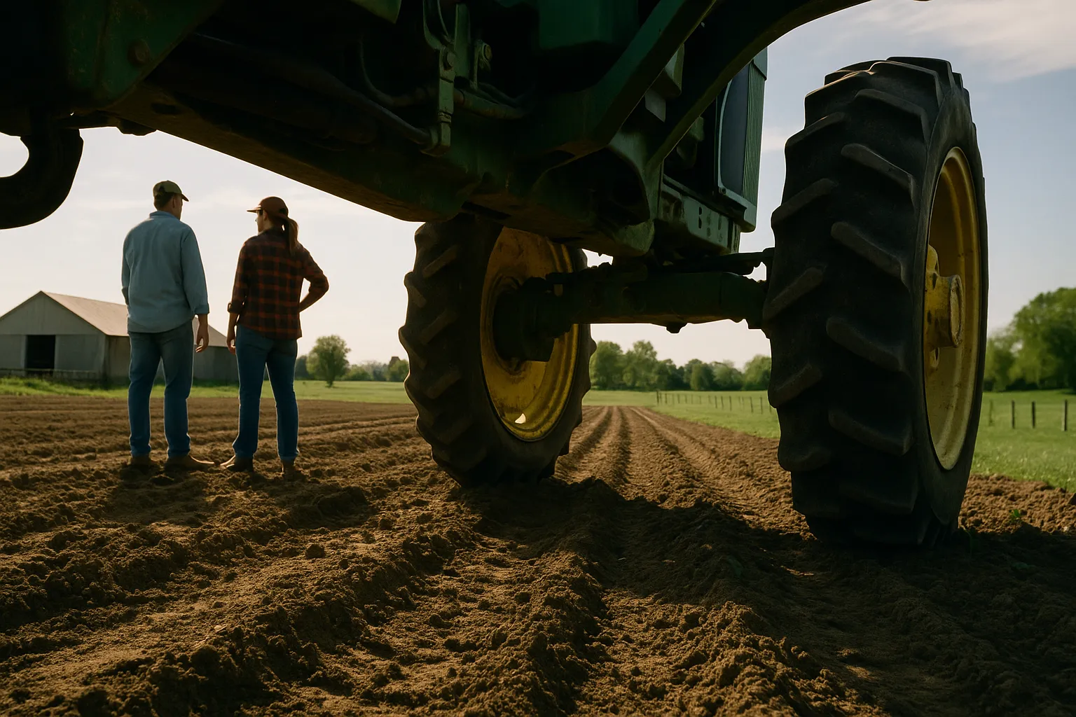 Scene in a farm from an unusual angle or perspective
