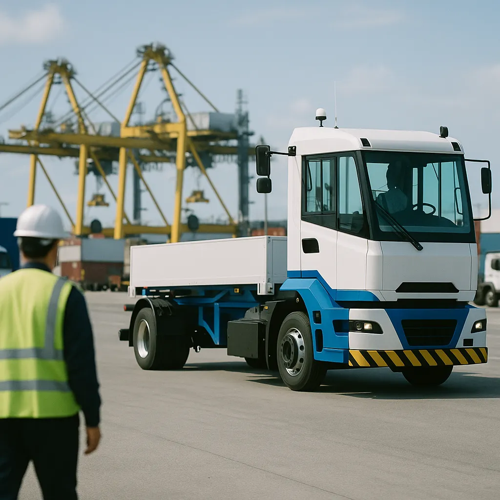 A port featuring vehicles, vehicle, related to Venti Technologies Wins FedEx Grant for Autonomous Port Logi