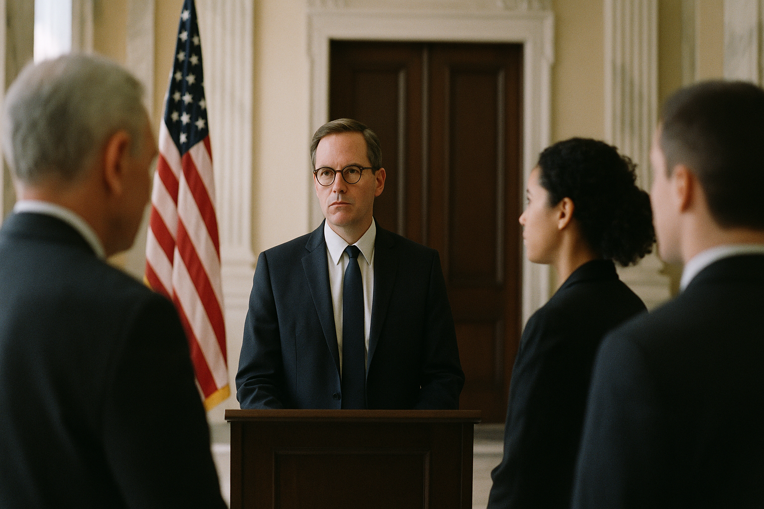 Scene in a government building interior