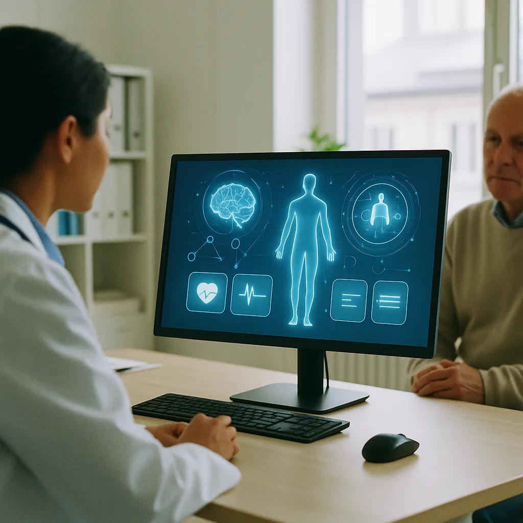 A office featuring screen, patient, related to WHO Europe Just Mapped AI in Healthcare Across the EU — and 