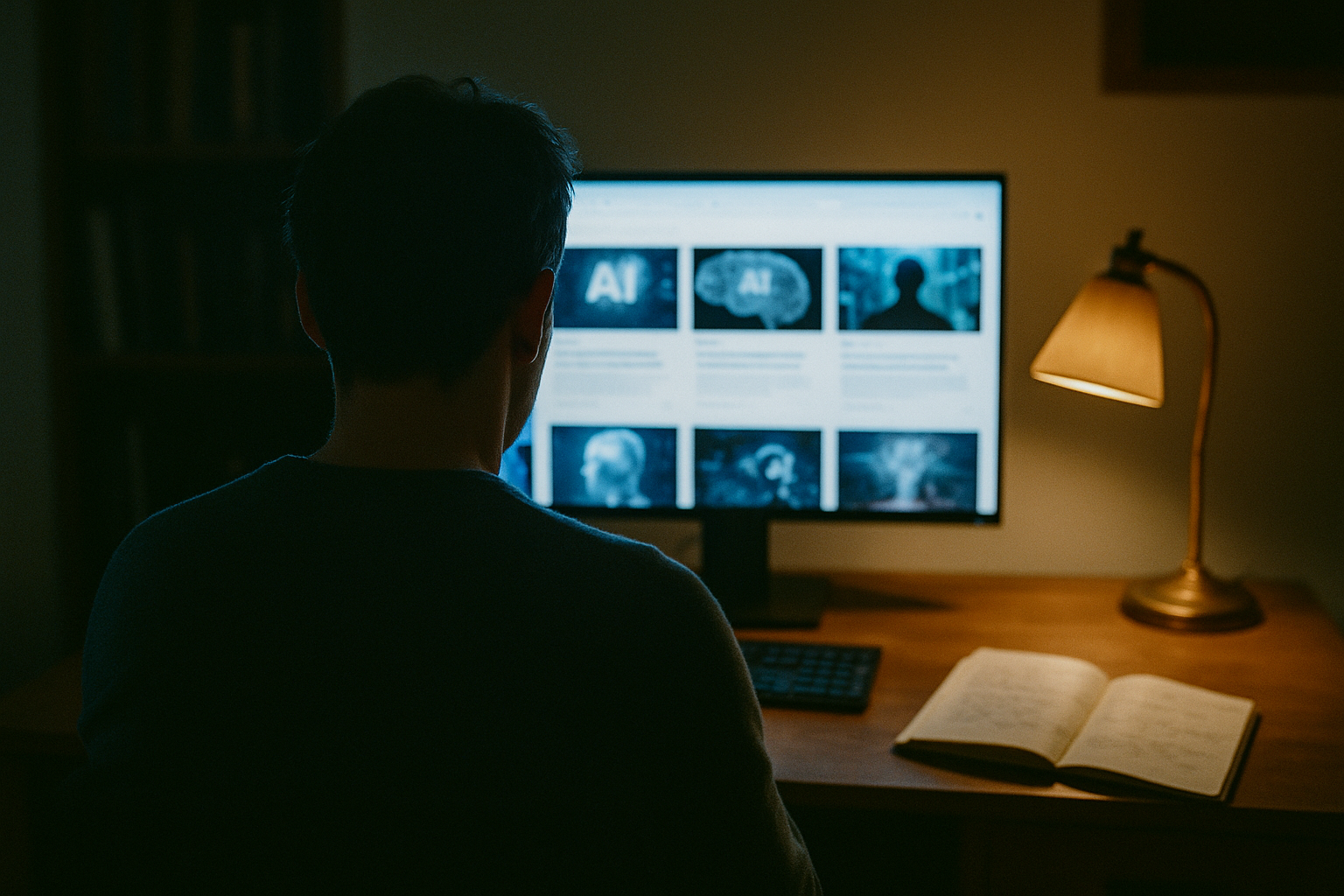 A founder working late at night, surrounded by AI news feeds — the moment NexChron was born