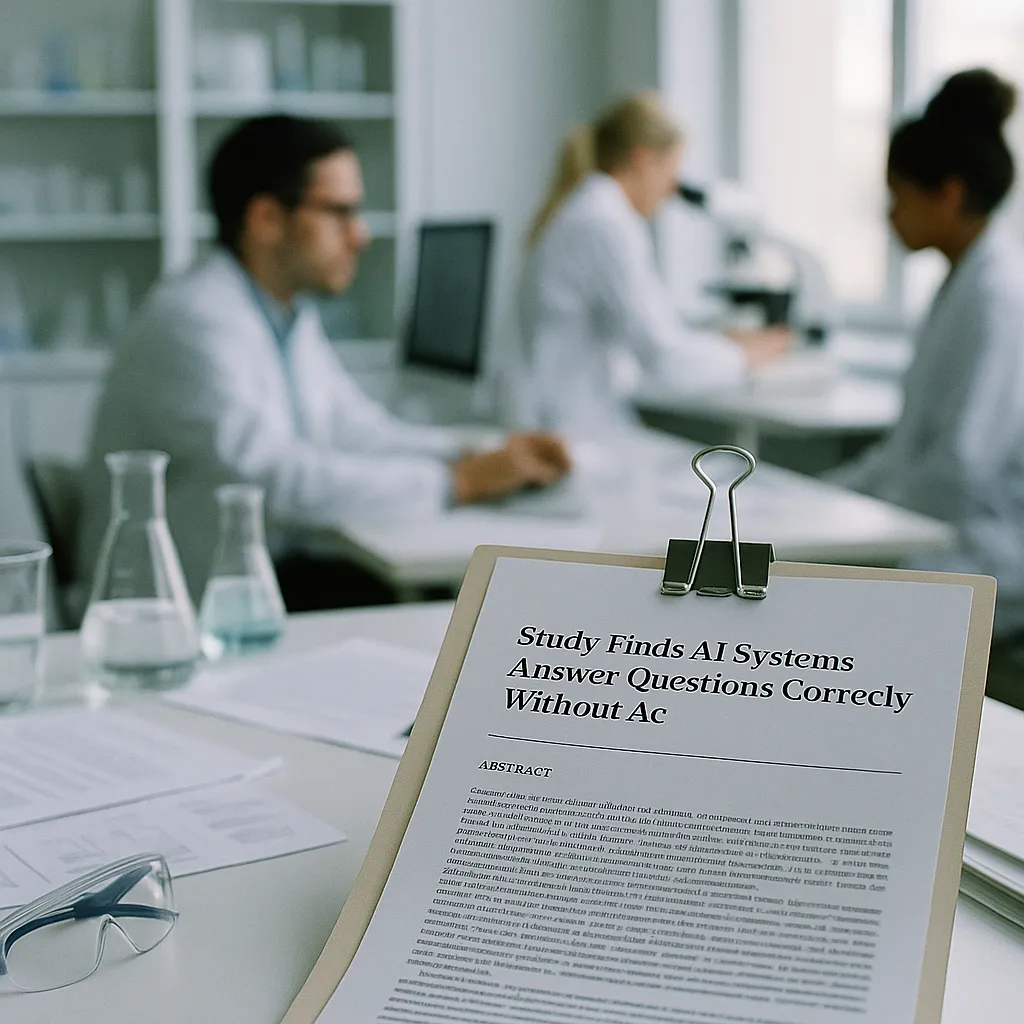 A research laboratory featuring documents, related to Study Finds AI Systems Answer Questions Correctly Without Ac