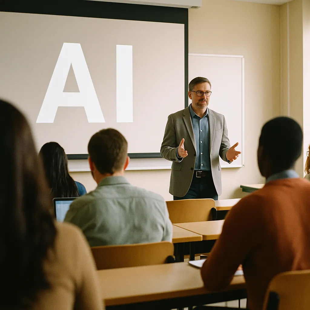 A university classroom where a person is Driving related to AI Courses Are Driving an Executive Education Enrollment Sur
