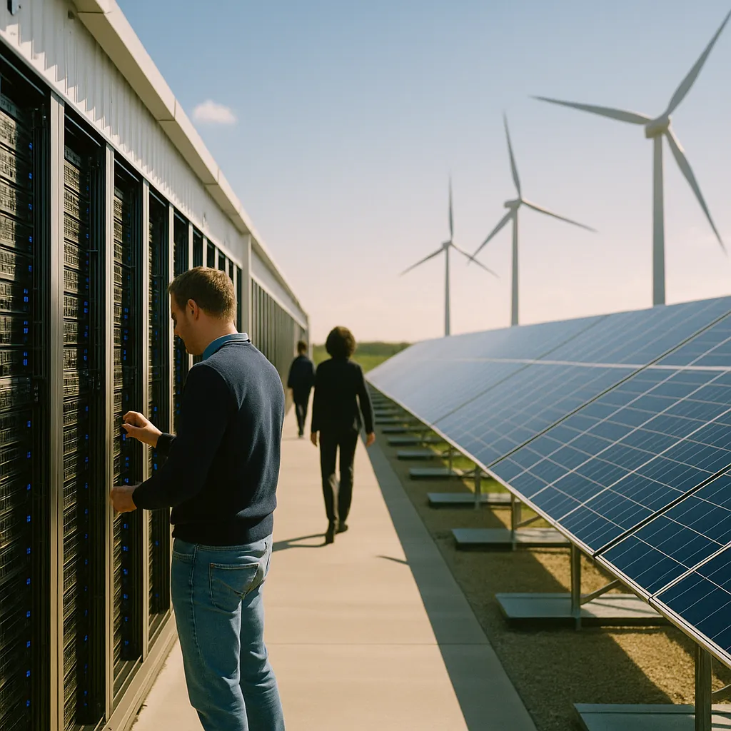 A data center featuring data center, data centers, related to AI and Renewables Are Driving the Same Power Surge — and Eac from an unusual angle or perspective