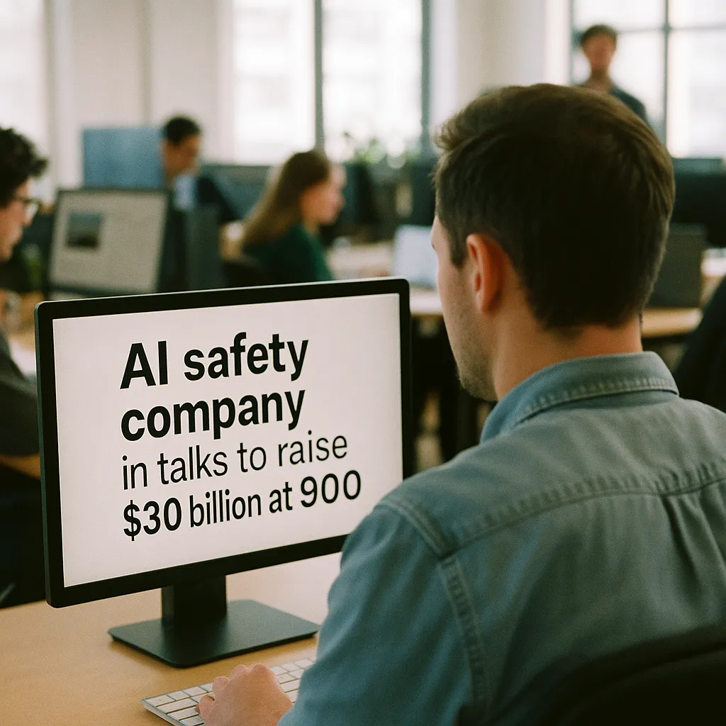 A newsroom related to an AI safety company in Talks to Raise $30 Billion at a $900