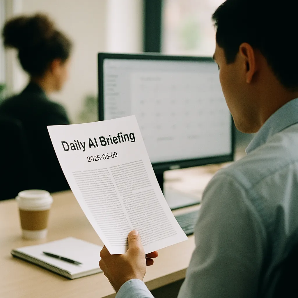 A office where a person is deploying related to Daily AI Briefing — 2026-05-09