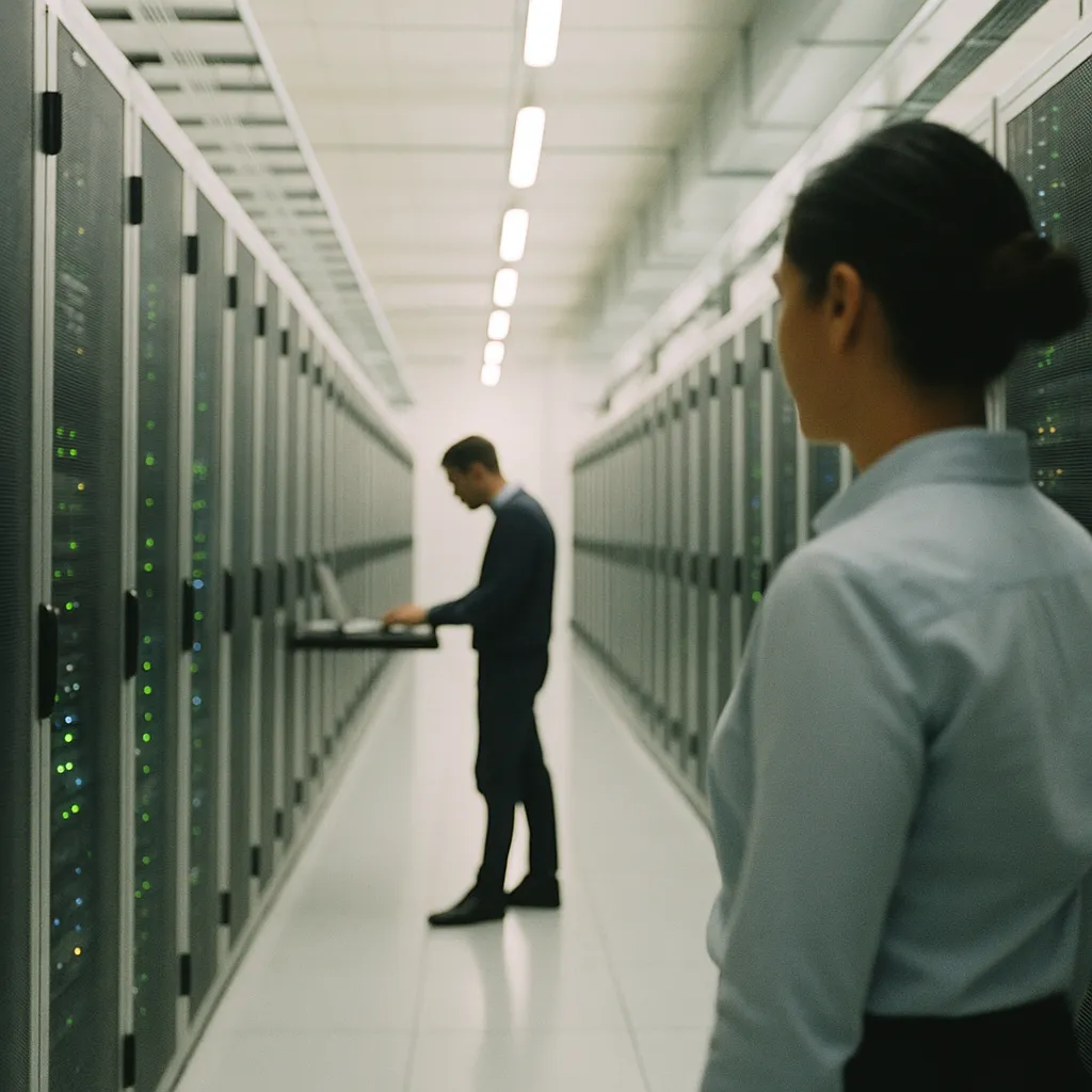A data center featuring Data Centers, data center, related to Daily AI Briefing — 2026-05-10 from an unusual angle or perspective