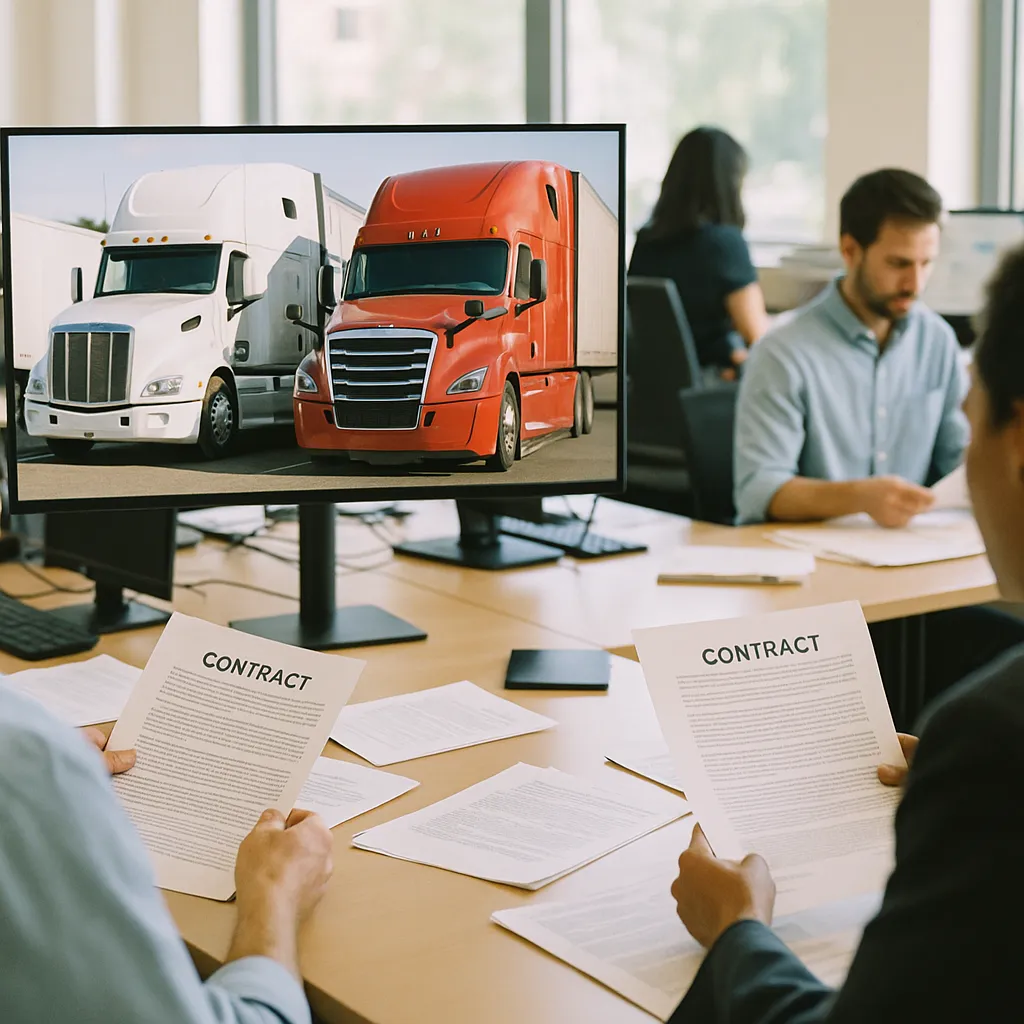 A newsroom featuring trucks, contracts, related to Daily AI Briefing — 2026-05-11