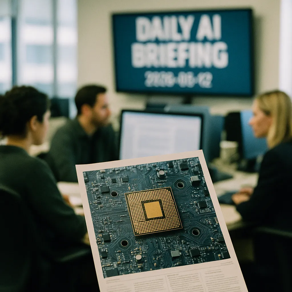 A newsroom featuring chip, chips, related to Daily AI Briefing — 2026-05-12