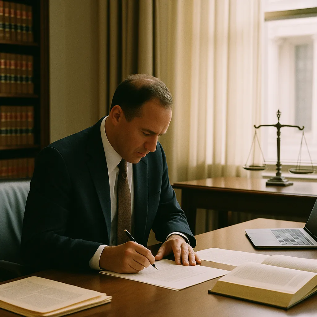 A law office where a person is building related to Courts Sanctioning Lawyers for AI-Hallucinated Citations at 