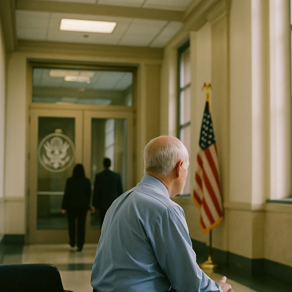 A government building interior featuring patient, related to FDA Completes Agency-Wide Data Platform Consolidation to Acc from an unusual angle or perspective