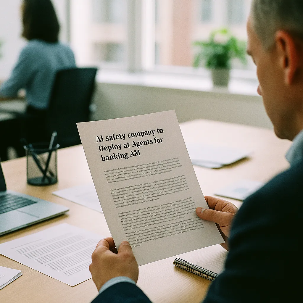 A office featuring document, related to With an AI safety company to Deploy AI Agents for Banking AM