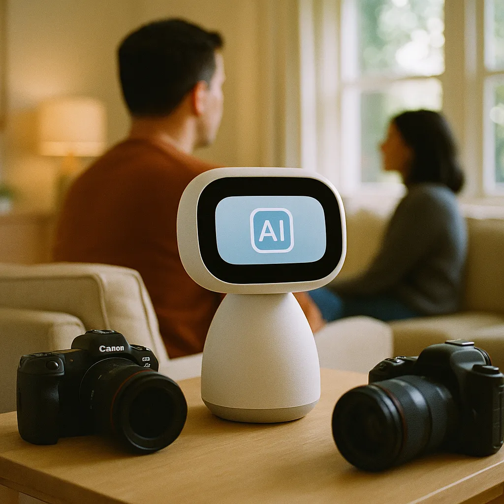 A modern home interior featuring camera, cameras, related to a major tech company Previews an AI model AI Smart Home Expa