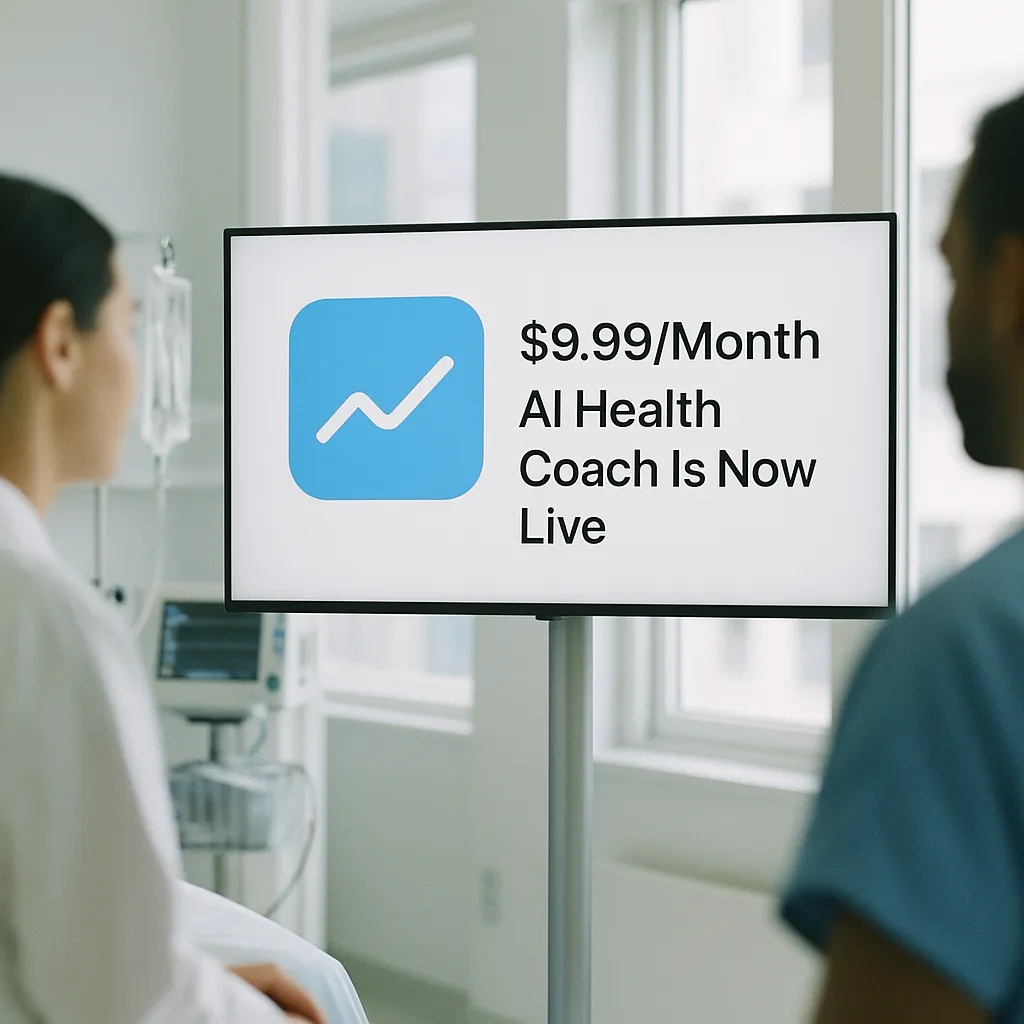 A medical facility featuring screen, related to a major tech company's $9.99/Month AI Health Coach Is Now Li