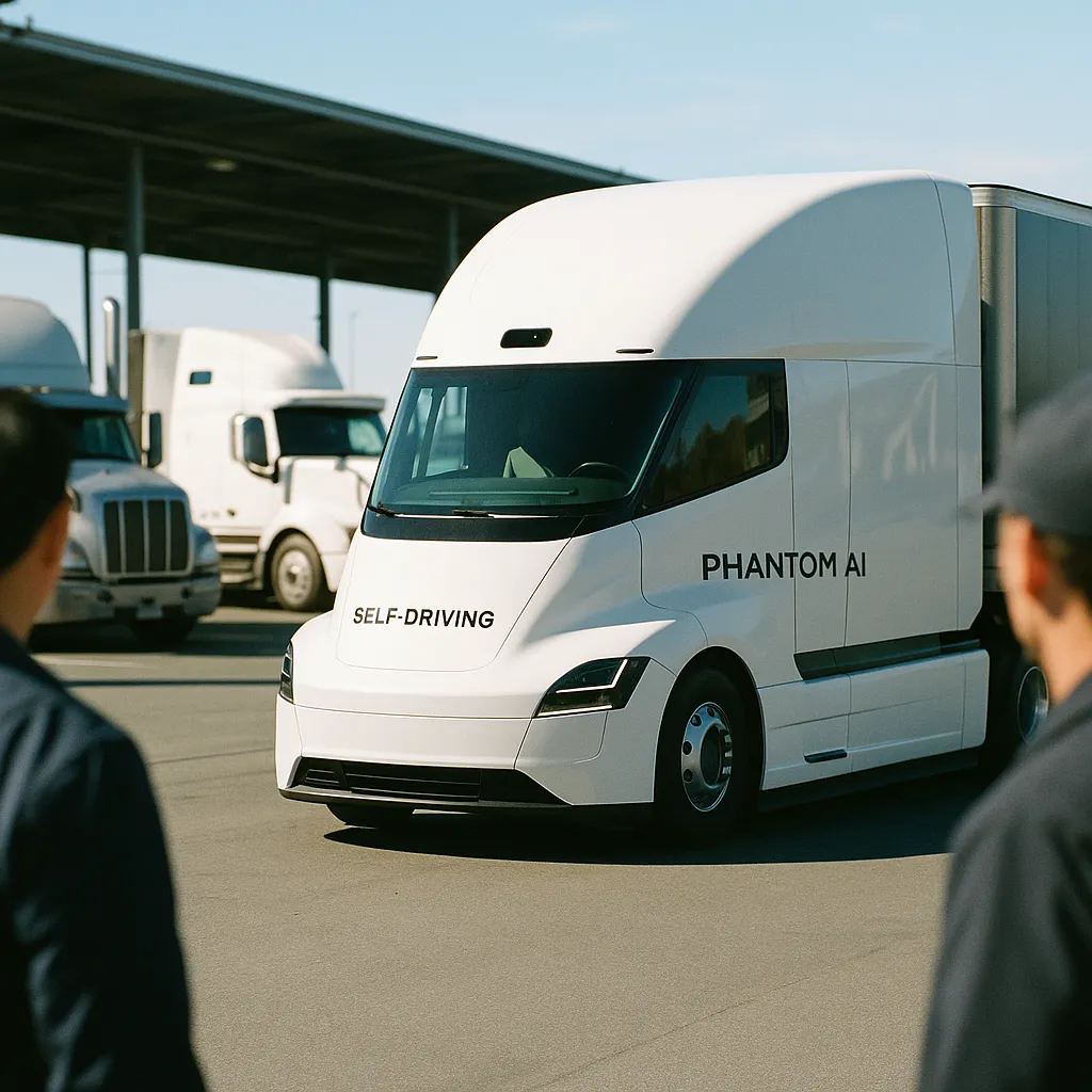 A transportation hub featuring Trucks, truck, related to Phantom AI to Build Self-Driving Electric Trucks