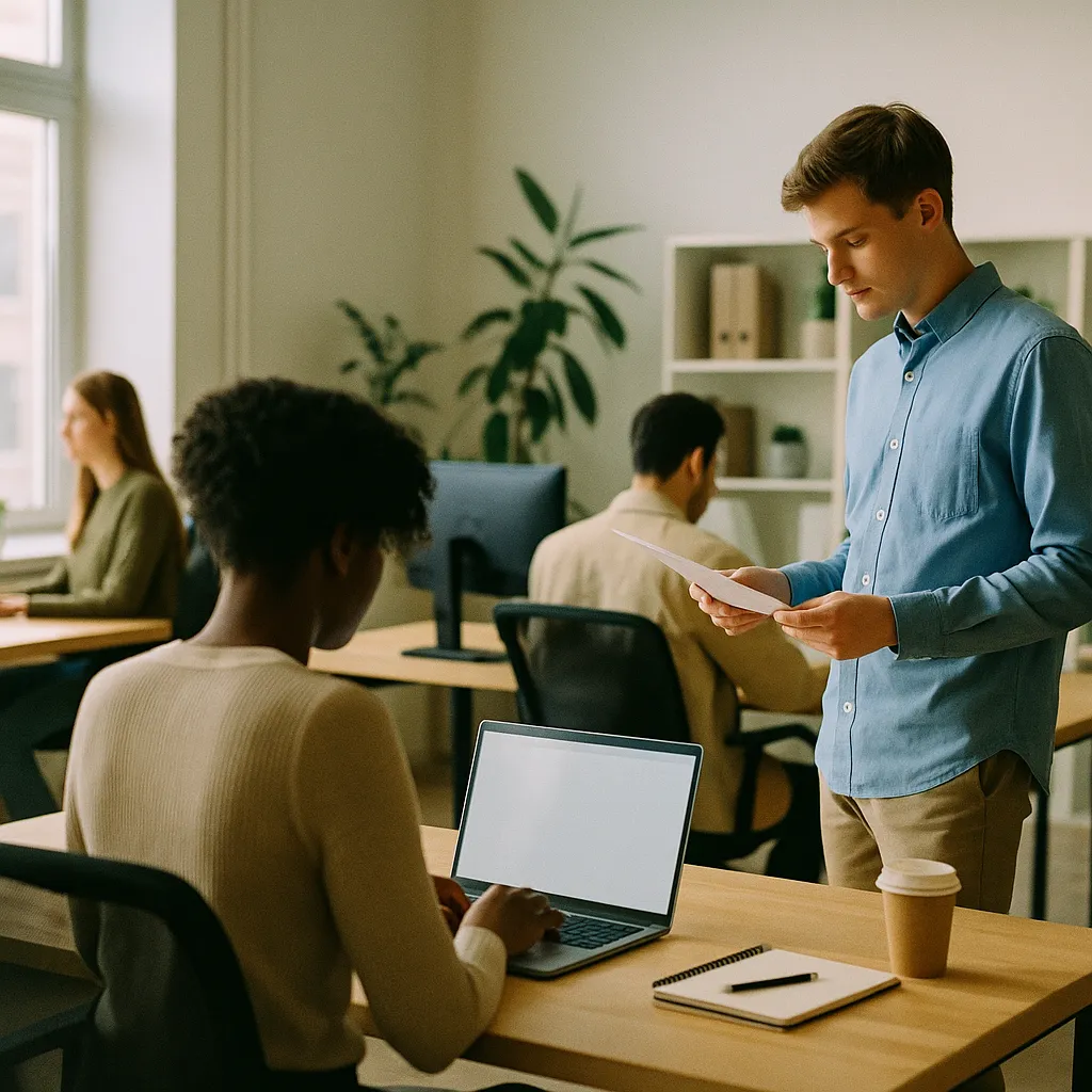 A modern workplace related to Job Openings Are at a 12-Month High. Entry-Level Applicants 
