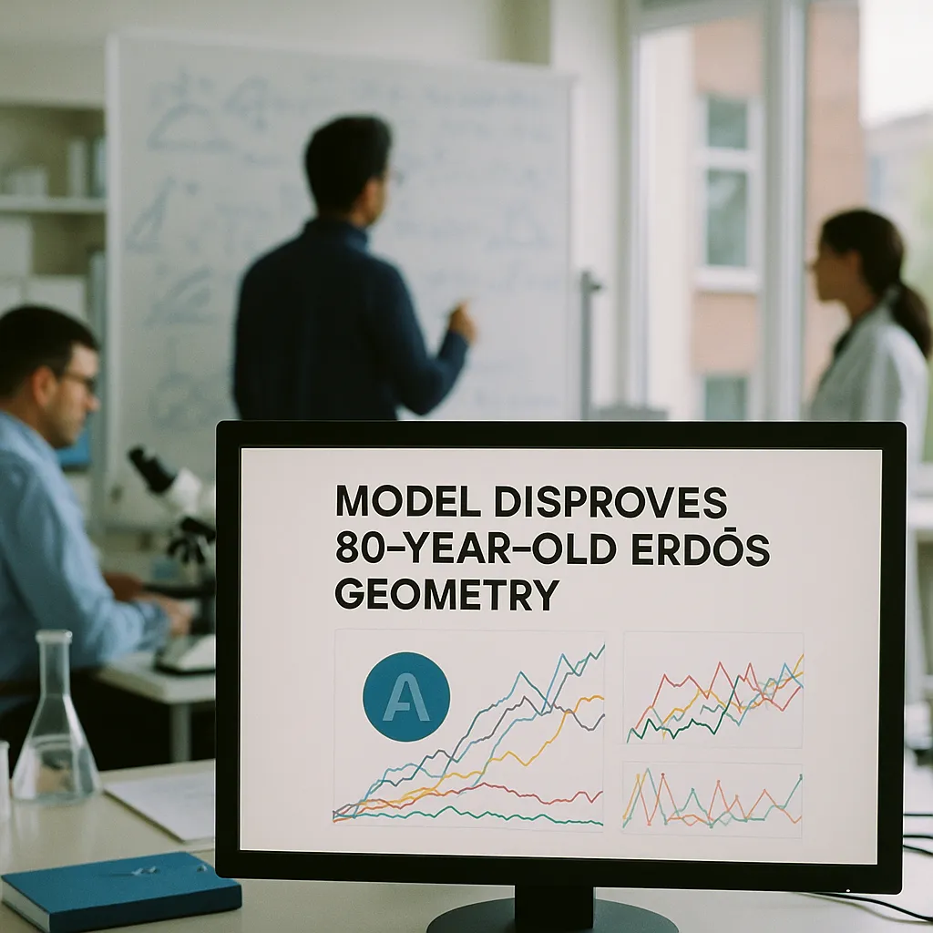 A research laboratory featuring field, fields, related to a major AI company Model Disproves 80-Year-Old Erdős Geometr