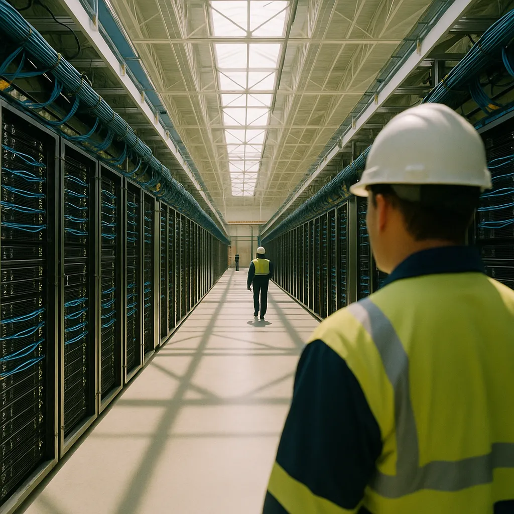 A data center featuring data center, data centers, related to America's Largest Grid Needs a Fundamental Redesign to Survi from an unusual angle or perspective