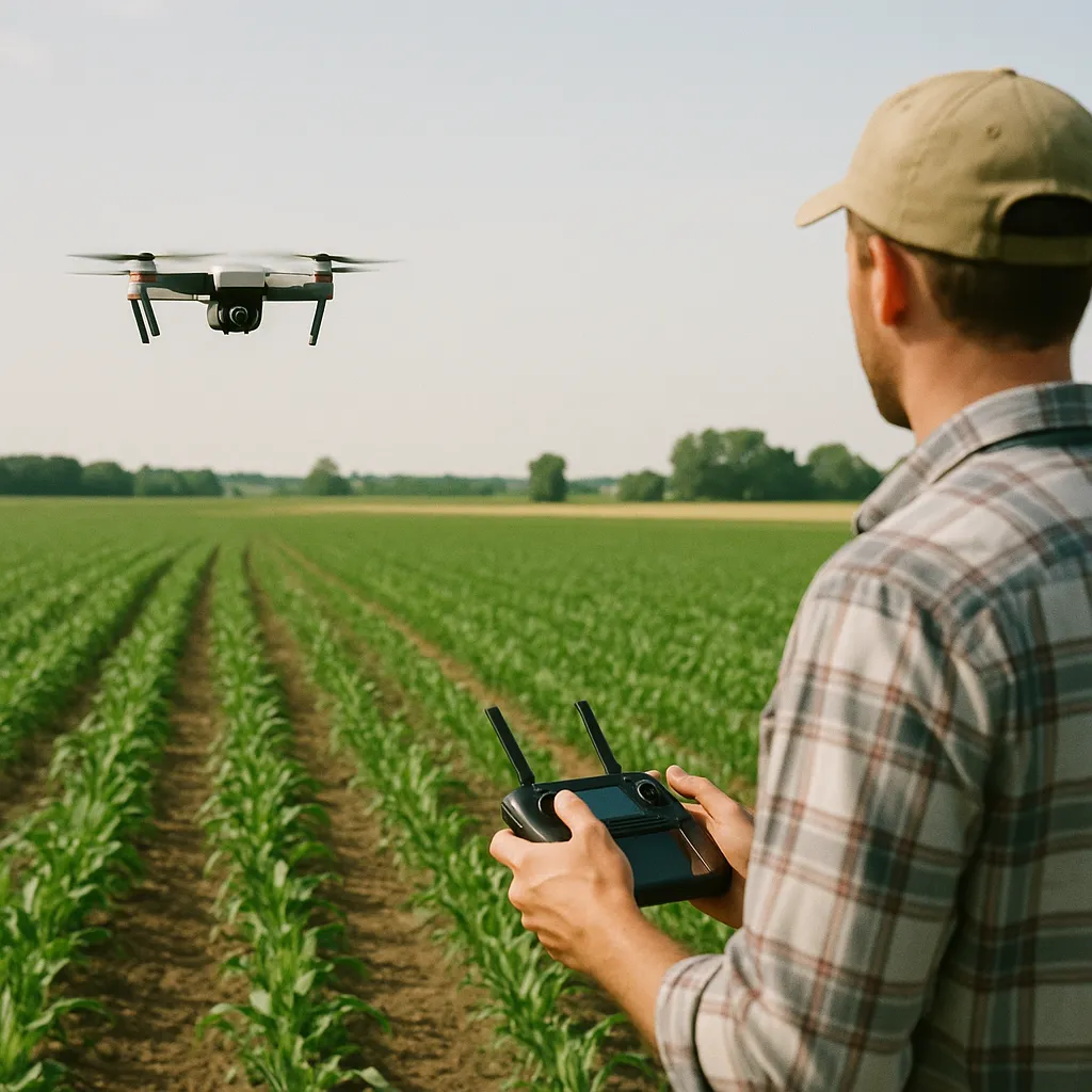 A Farm featuring crops, Drone, related to Precision Agriculture Is Booming — But Critics Question Whet