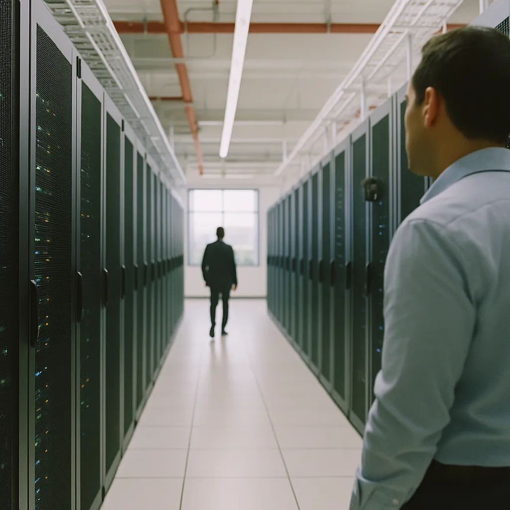 A data center featuring data centers, data center, related to AI Adoption in Real Estate Splits Sharply by Asset Class — I from an unusual angle or perspective