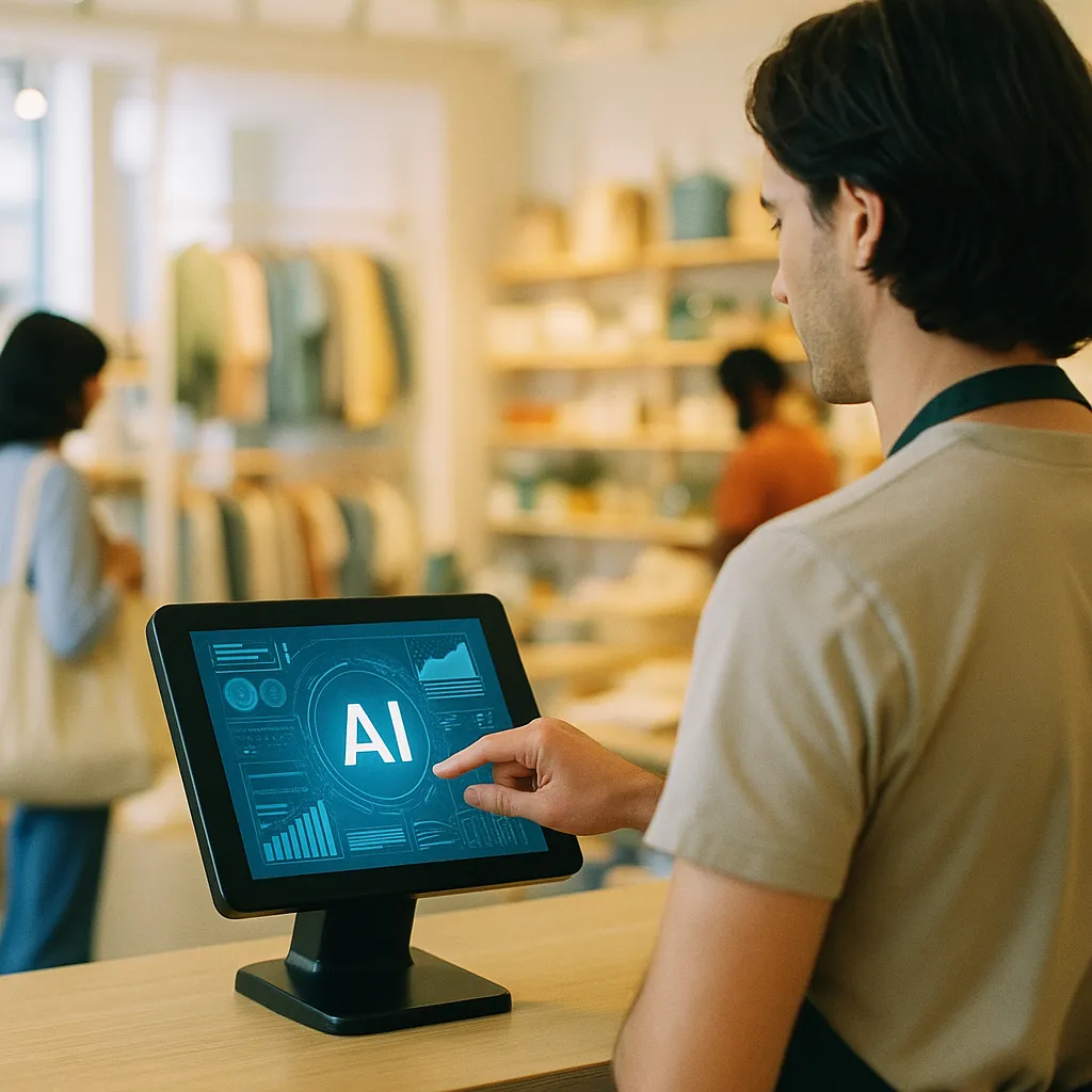 A retail store where a person is operating related to Retail AI Market Hits $18.4 Billion as Nine in Ten Retailers