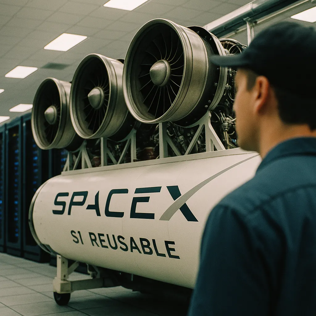 A Data Center featuring Data Center, turbines, related to SpaceX S-1 Reframes Company as AI Infrastructure Giant Targe from an unusual angle or perspective